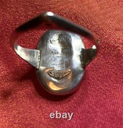 Antique ring - solid silver - carnelian