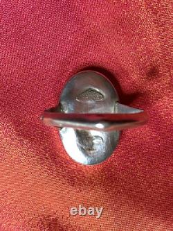 Antique ring - solid silver - carnelian
