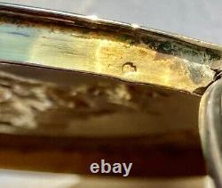 Antique silver box or snuffbox with vermeil interior in Louis XV style