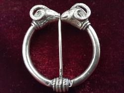 Antique silver brooch, engraved, stamped, 9.69 g