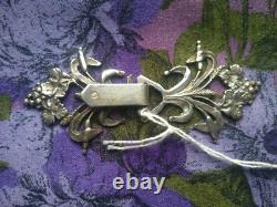 Antique silver cape clasp Minerva - wheat and vine decoration - winegrower