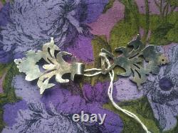 Antique silver cape clasp Minerva - wheat and vine decoration - winegrower