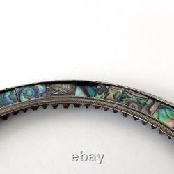 Antique silver-engraved and abalone (mother-of-pearl) inlaid frame, circa 1900
