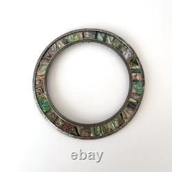 Antique silver-engraved and abalone (mother-of-pearl) inlaid frame, circa 1900