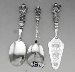 Antique silver ice dessert service from China or Vietnam weight 316.5 G
