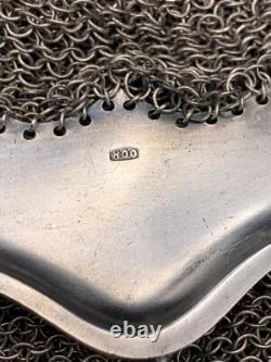 Antique silver purse bag Art Nouveau c. 1900 148 g
