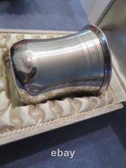 Antique small solid silver cup with Minerva hallmark, illegible silversmith, 51 grams