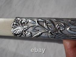 Antique solid silver Art Nouveau letter opener