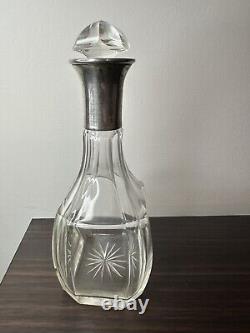 Antique solid silver Minerva carafe decanter bottle
