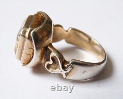Antique solid silver and citrine silver ring antique jewel