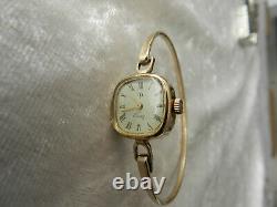 Antique solid silver and vermeil Art Deco wristwatch