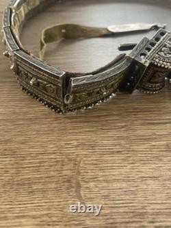Antique solid silver belt Eastern Russian 783 g late 19th century