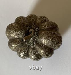 Antique solid silver betel nut box