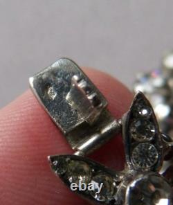 Antique solid silver bracelet with silver stones
