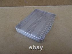 Antique solid silver business card holder with vermeil interior, Art Deco