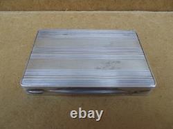 Antique solid silver business card holder with vermeil interior, Art Deco