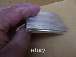 Antique solid silver business card holder with vermeil interior, Art Deco