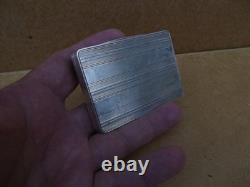 Antique solid silver business card holder with vermeil interior, Art Deco