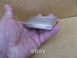 Antique solid silver business card holder with vermeil interior, Art Deco
