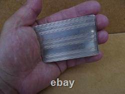 Antique solid silver business card holder with vermeil interior, Art Deco