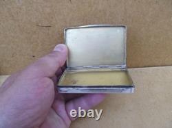 Antique solid silver business card holder with vermeil interior, Art Deco