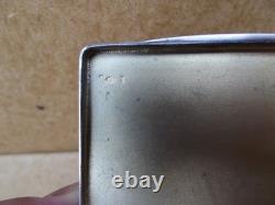 Antique solid silver business card holder with vermeil interior, Art Deco