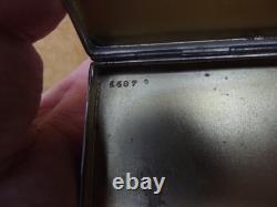 Antique solid silver business card holder with vermeil interior, Art Deco
