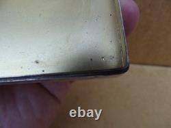 Antique solid silver business card holder with vermeil interior, Art Deco