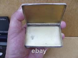 Antique solid silver business card holder with vermeil interior, Art Deco