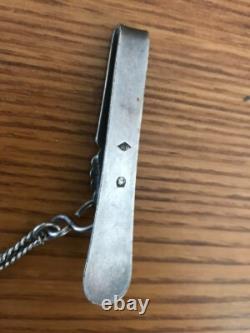 Antique solid silver chatelaine Clavet. 3 chains. Minerva/master hallmarks.