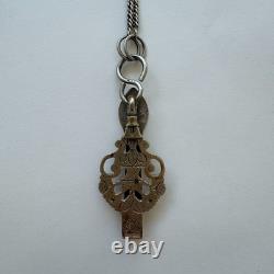 Antique solid silver chatelaine hook Mx116