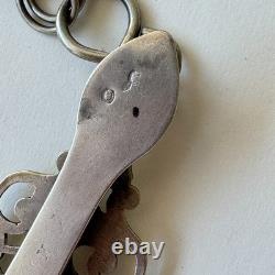 Antique solid silver chatelaine hook Mx116