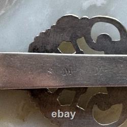 Antique solid silver chatelaine hook Mx116
