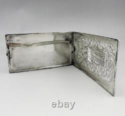 Antique solid silver cigarette case, Asia, Cambodia, Indochina, 85.8 g