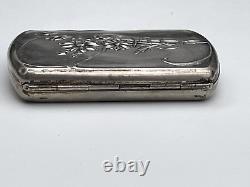 Antique solid silver cigarette case. Monogrammed Charles Murat