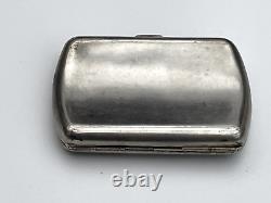 Antique solid silver cigarette case. Monogrammed Charles Murat