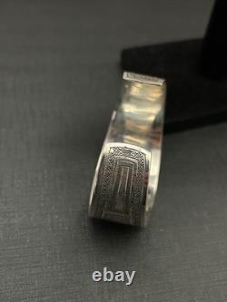 Antique solid silver cuff bracelet