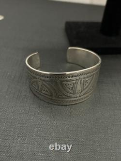 Antique solid silver cuff bracelet