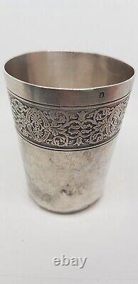 Antique solid silver cup with Minerva hallmark 92 grams ART NOUVEAU