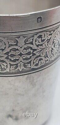 Antique solid silver cup with Minerva hallmark 92 grams ART NOUVEAU