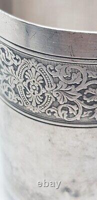 Antique solid silver cup with Minerva hallmark 92 grams ART NOUVEAU