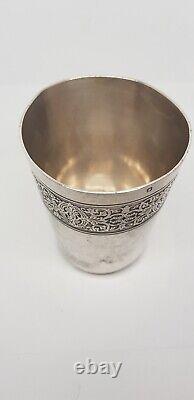 Antique solid silver cup with Minerva hallmark 92 grams ART NOUVEAU