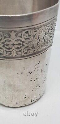 Antique solid silver cup with Minerva hallmark 92 grams ART NOUVEAU