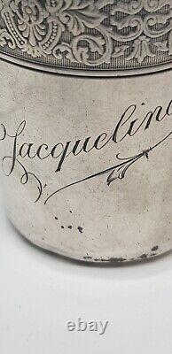Antique solid silver cup with Minerva hallmark 92 grams ART NOUVEAU