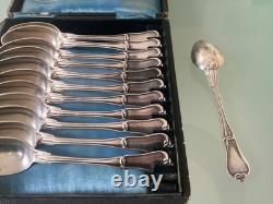 Antique solid silver cutlery set with Minerva hallmark