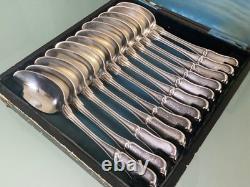 Antique solid silver cutlery set with Minerva hallmark