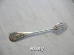 Antique solid silver dessert fork, silversmith JG, 46 g