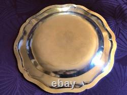 Antique solid silver dish in XV style, XVIII hallmark General Farmers