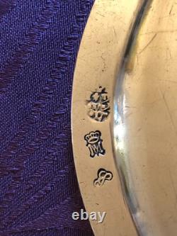 Antique solid silver dish in XV style, XVIII hallmark General Farmers