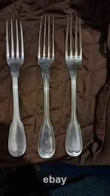 Antique solid silver fork, 18th century, hallmarks to be identified
